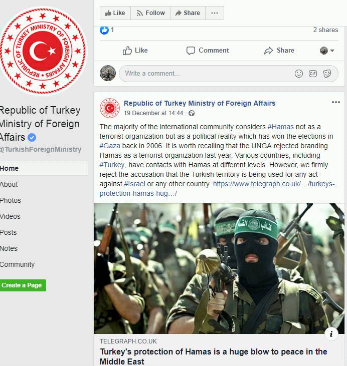 LLL - GFATF - Turkey allows Hamas to conduct terrorist activities from its territory including transfer of funds to finance terrorism