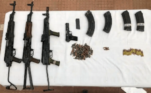 Two AK-47 assault rifles and chinese pistol seized from terrorist hideout in Jammu & Kashmir