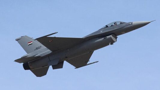 Iraqi F-16 plane destroyed a truck carrying Islamic State terrorists in al-Anbar