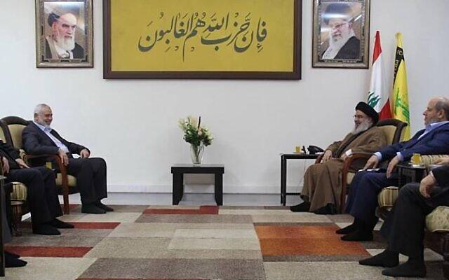 Nasrallah meets with Hamas chief Haniyeh for Beirut talks on cooperation against Israel