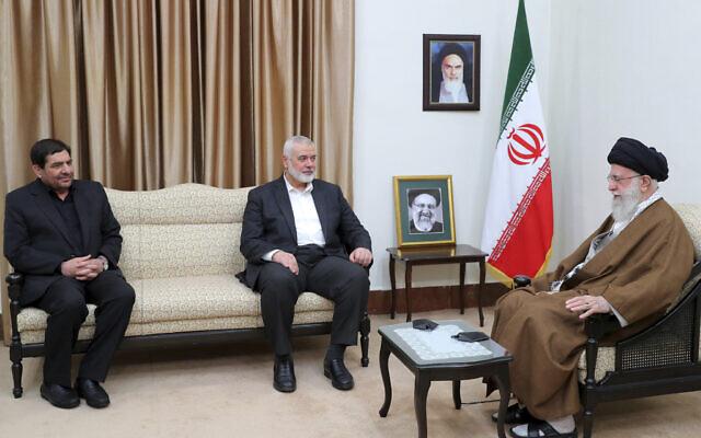 Khamenei tells visiting Hamas chief that Israel ‘will one day be eliminated’