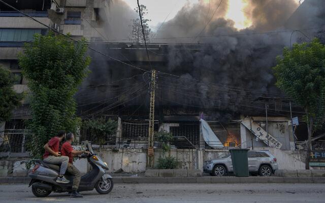 Large strikes in Beirut target Hezbollah; surface-to-surface missiles fired at Haifa